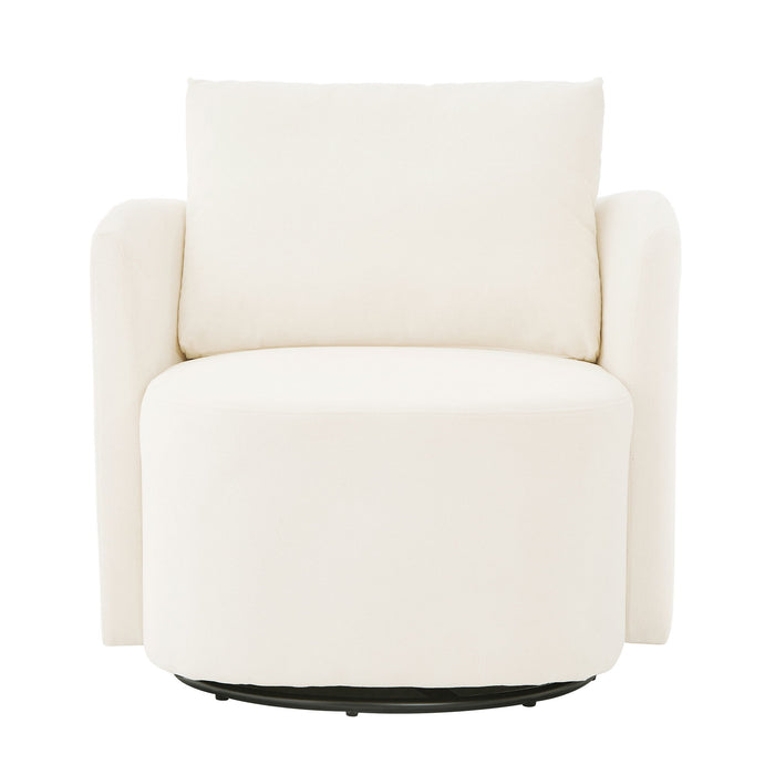360° Modern Swivel Chair With Upholstered Curved Design