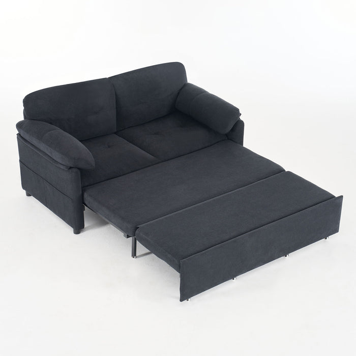 Convertible Pull Out Sofa Bed Queen Size, 3 In 1 With Side Storage