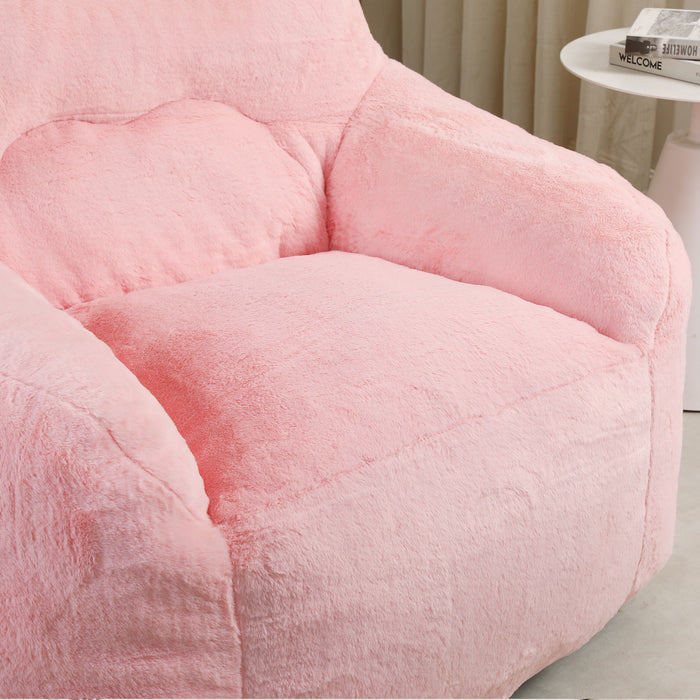 Beanbag Sofa Chair With Armrests Stuffed High Density Foam