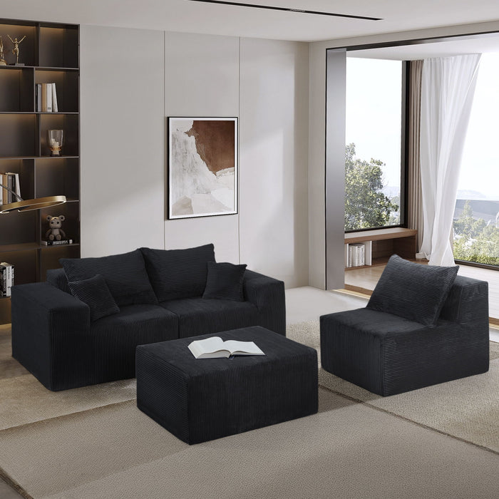Modular Sectional Sofa, Convertible Couch With Chaise Corduroy
