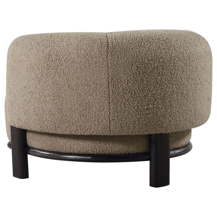 Lawler Upholstered Barrel Back Accent Chair Brown and Black