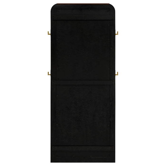 Arini Cane Weave Full Length Standing Floor Mirror Black