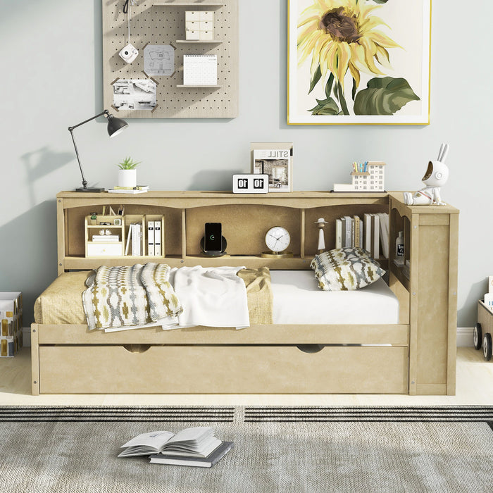 Daybed With Trundle, Storage Cabinets, USB Ports