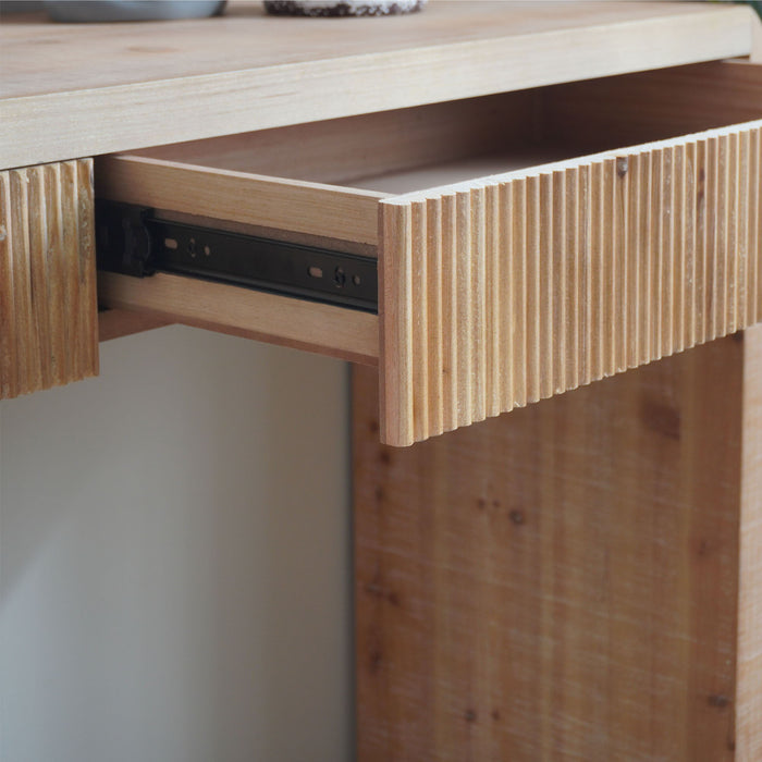 Rustic Modern Console Table With Drawer Storage - Natural Wood