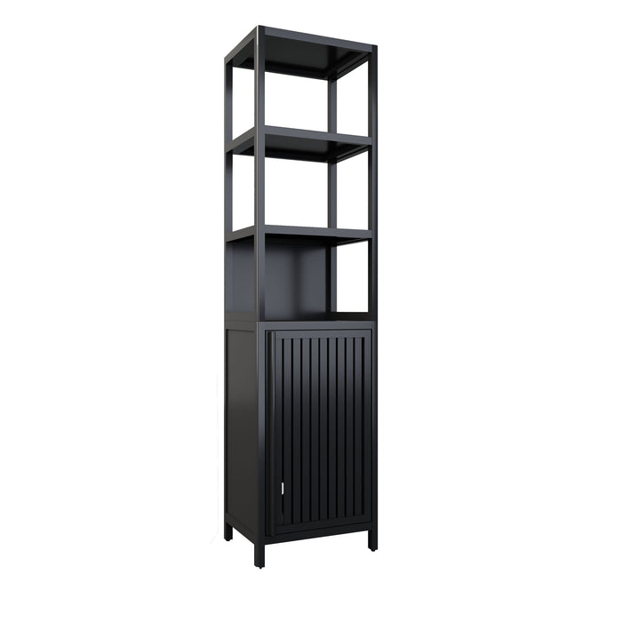 Storage Cabinet With Tall Linen Tower, Multifunctional For Bathroom