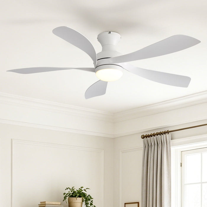 52" Ceiling Fan With 3 Color Dimmable LED Light, DC Reversible Motor, 6 Speed Settings