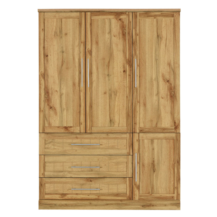 4 Door Wardrobe Armoire With 3 Drawers
