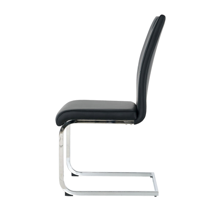 Modern Dining Chairs With Padded Seat And Metal Legs