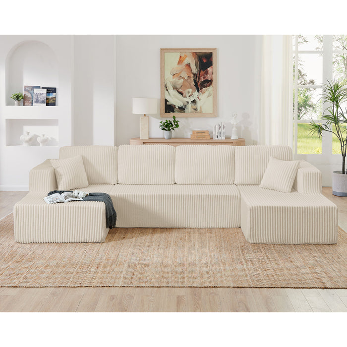 Modern Minimalist U - Shape Modular Sectional Sofa