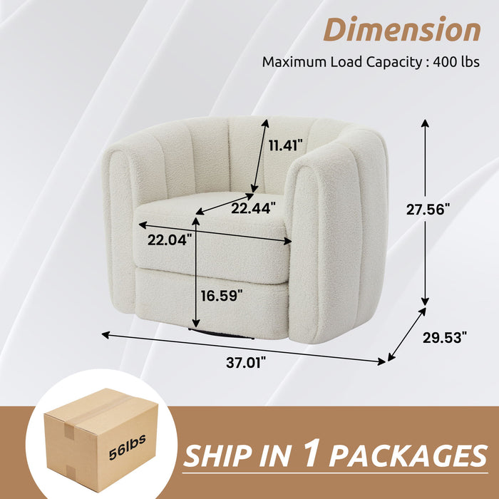 Swivel Accent Chair Wide Upholstered For Living Room