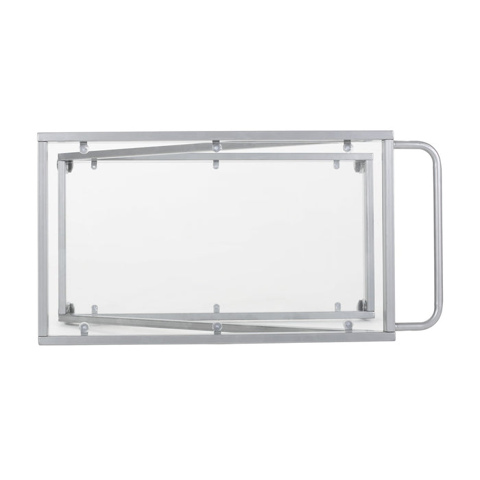 Modern Z Shaped Bar Cart With Tempered Glass Shelves - Silver