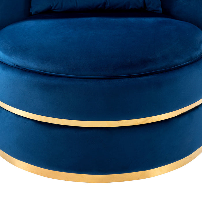 360 Degree Swivel Over Sized Upholstered Barrel Chair