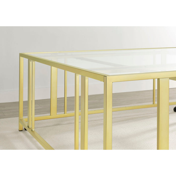 Square Coffee Table - Brushed Brass