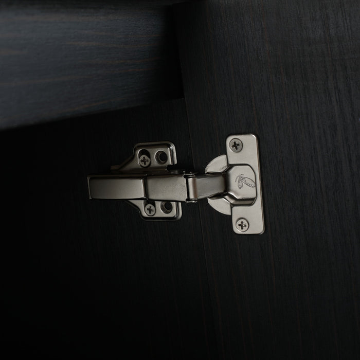 Contemporary 48" Wall Mounted Bathroom Vanity With Resin Sink And Soft Closing Doors And Line - Black Chestnut