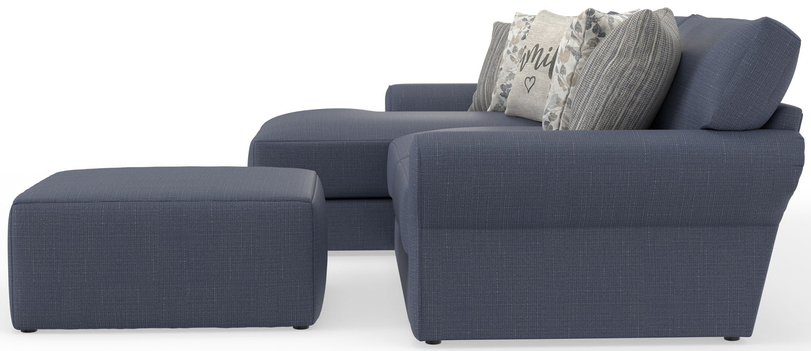 Cape May - Sofa Chaise With Comfort Coil Seating, 41" Cocktail Ottoman And 5 Accent Pillows Included