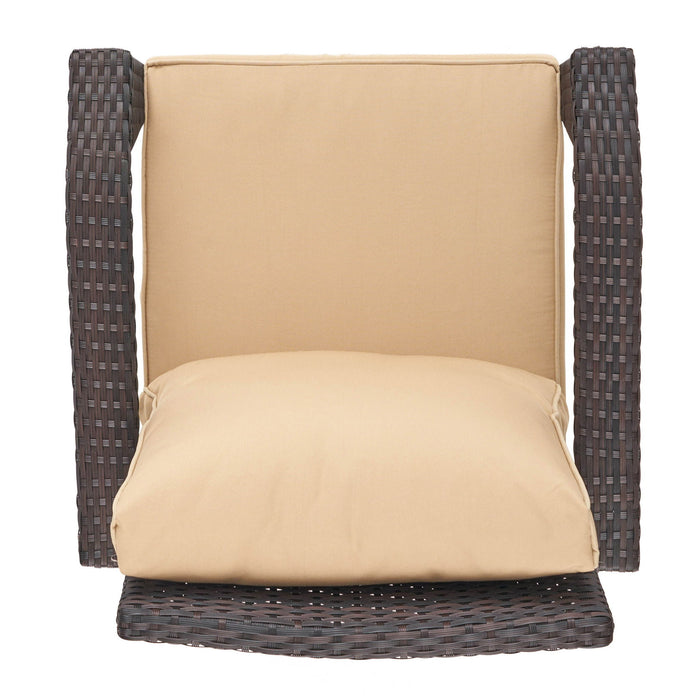 Honolulu - Club Chair (Set of 2) With Weather Resistant Wicker And Cushions - Brown / Tan