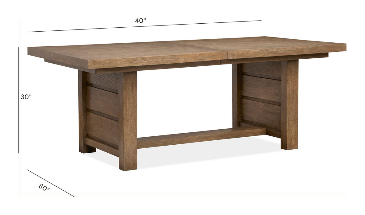 Plum Creek - 4 Piece Extendable Trestle Dining Table Set