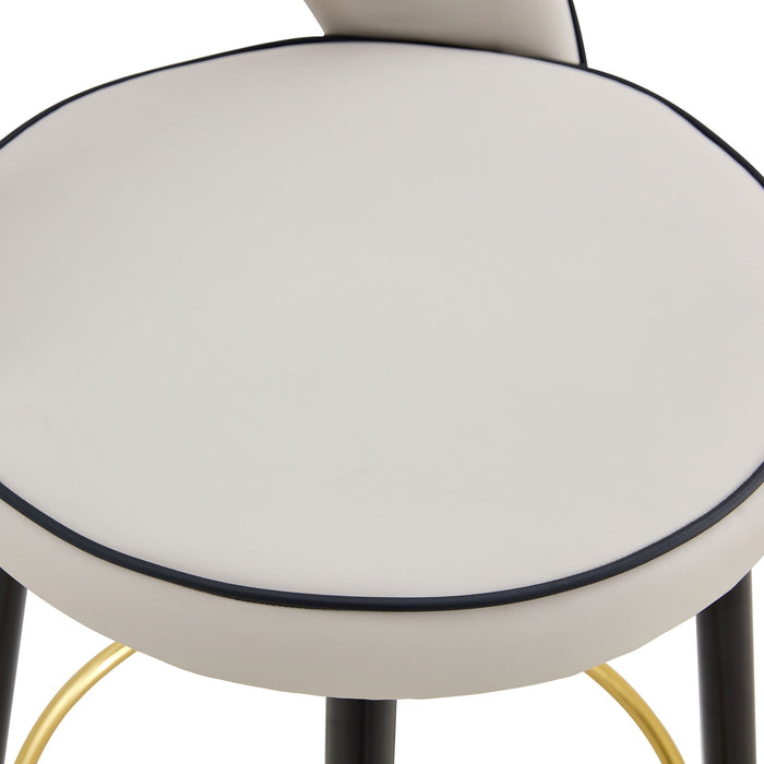 Modern Upholstered 360° Rotatable Bar Chair With Metal Legs For Dining Room (Set of 2)