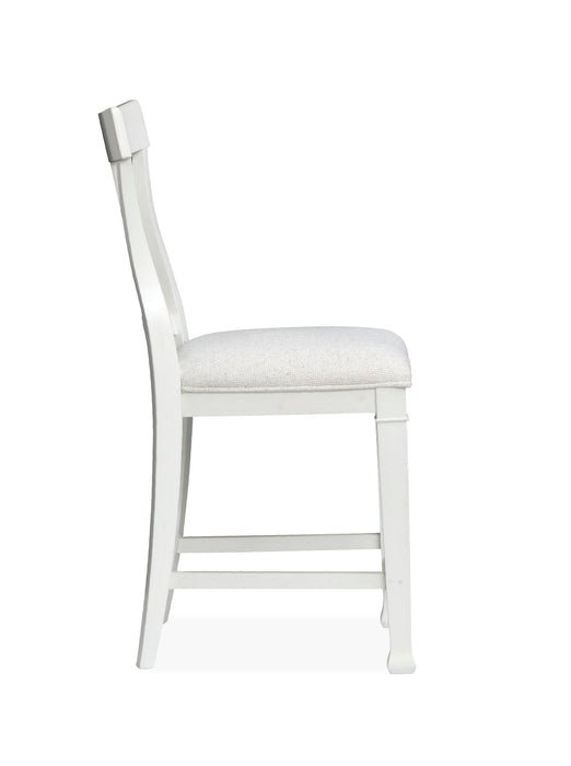 Kingston - Upholstered Counter Chair (Set of 2) - Whisper White And Cerused Nutmeg