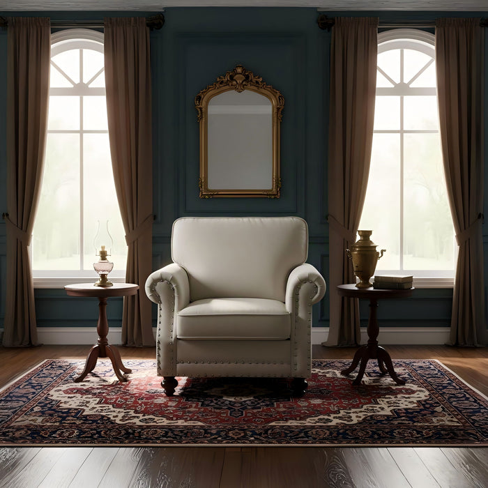 Upholstered Accent Armchair With Turned Legs For Living Room