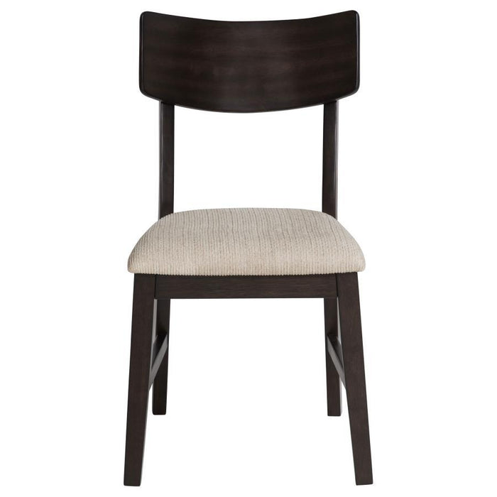 Catley - 5 Piece Round Drop Leaf Dining Table Set - Dark Coffee