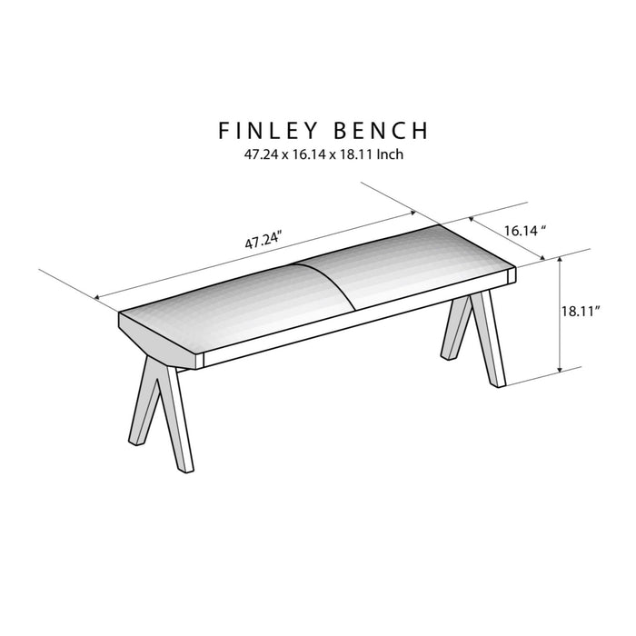 Chad - Mid-Century Modern Leather Bench - Brown / Tan