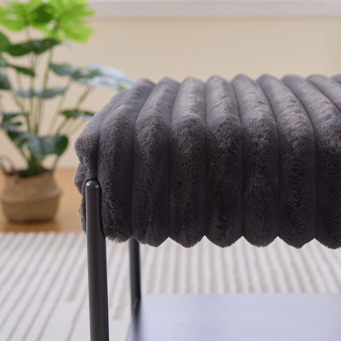 Upholstered Ottoman Coffee Table Foot Rest With Open Storage