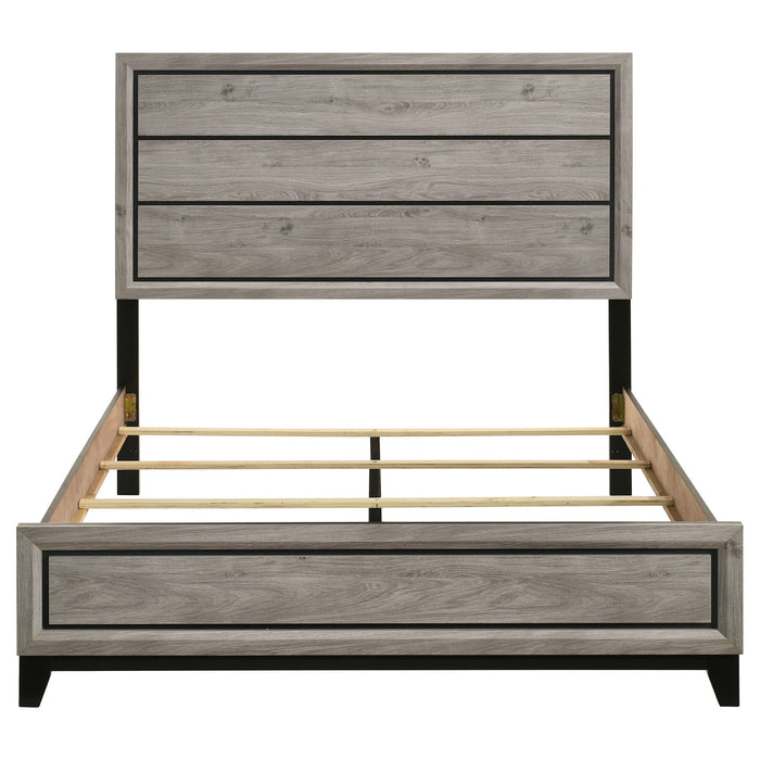 Valen Wood Queen Panel Bed Light Taupe