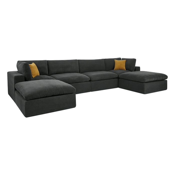 Custom Configuration Modular Sectional With Toss Pillows