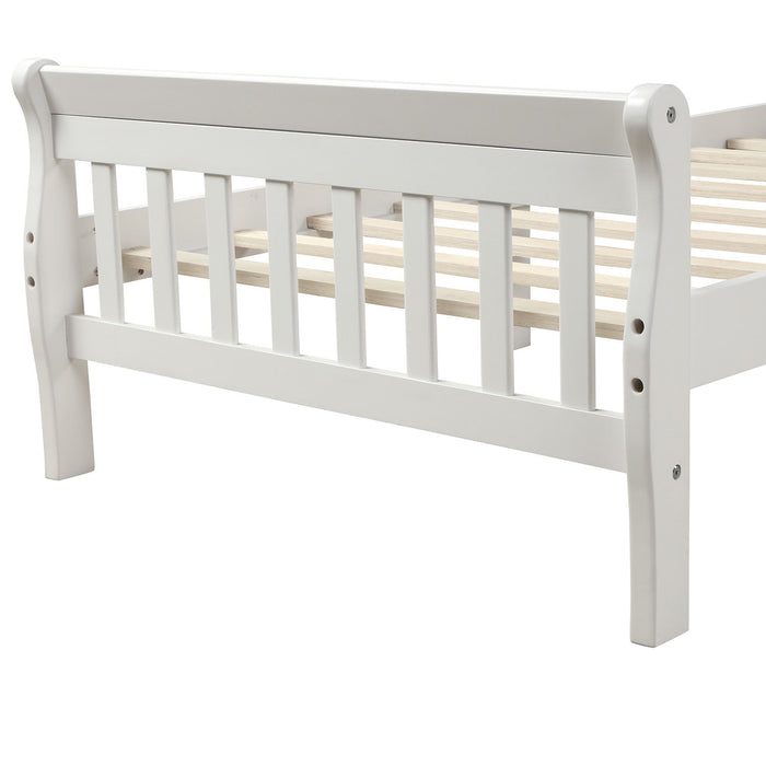 Platform Bed, Mattress Foundation Sleigh Bed With Headboard, Footboard, Slat Support