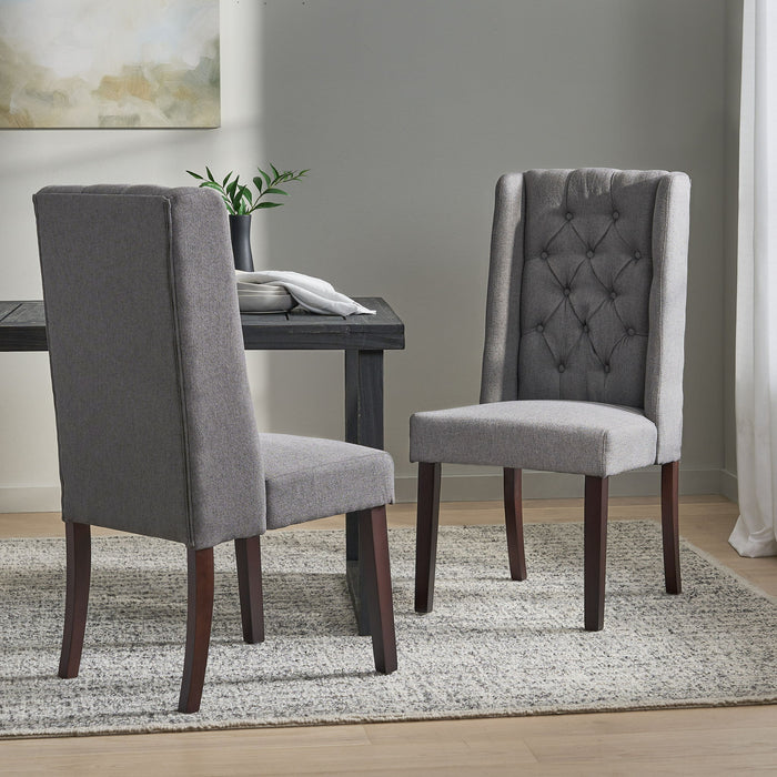 Sophisticated Tufted Dining Chair With High Back Design