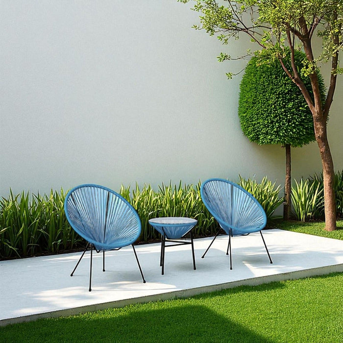 Outdoor Conversation Set With Ergonomic Lounge Chairs And Tempered Glass Table