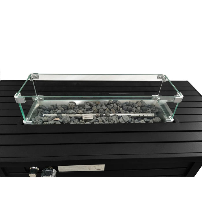 Propane Fire Pit Table With Cover - Black