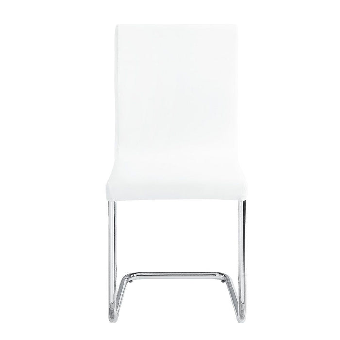 Palton - Side Chair Set of 2) - White Synthetic Leather & Chrome