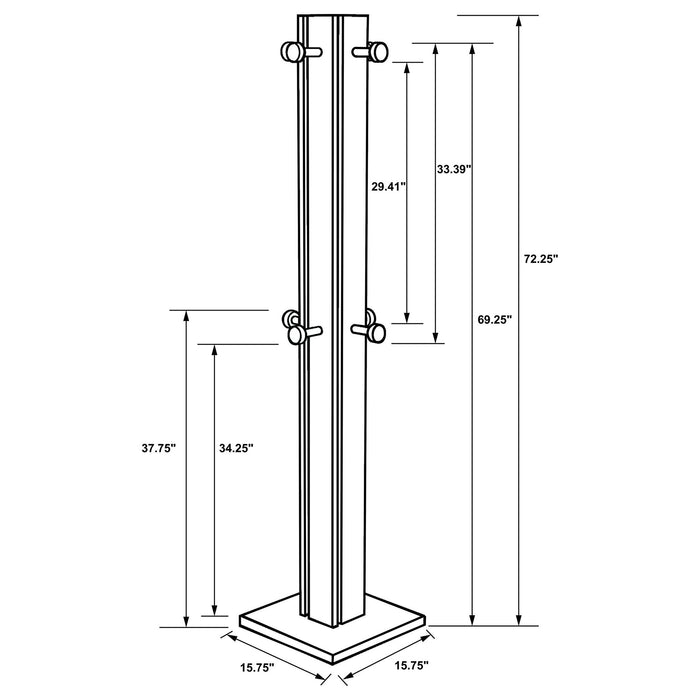 Rikkie Engineered Wood Coat Rack Walnut