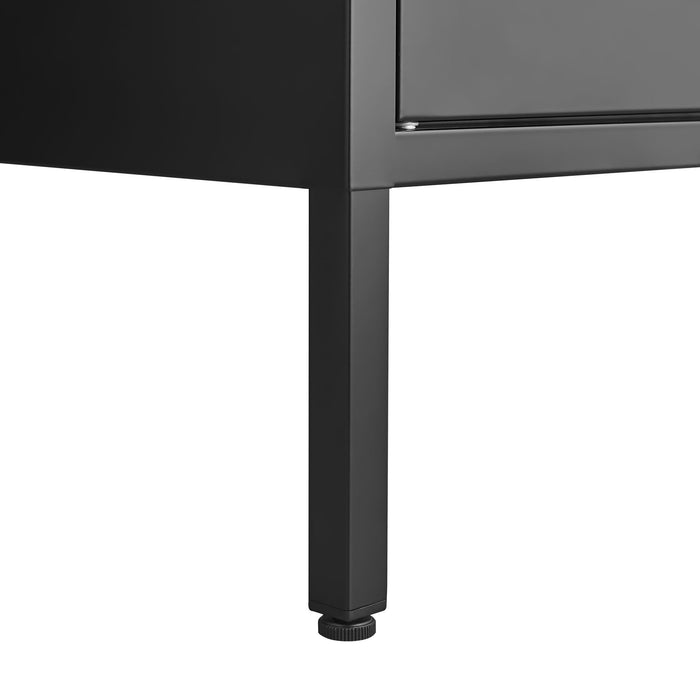 Modern Storage Cabinet With Adjustable Shelves, Magnetic Door Stopper