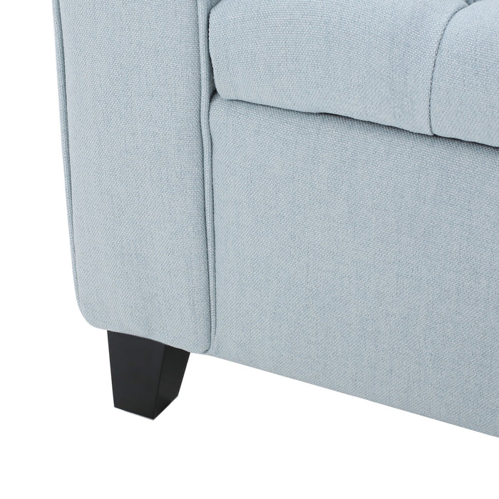 Hayes - Contemporary Armed Storage Bench With Rolled Arms And Button Tufting