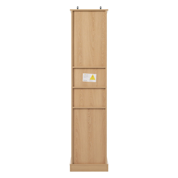 Tall Bathroom Cabinet With 1 Door, 3 Drawers, Open Storage - Wood