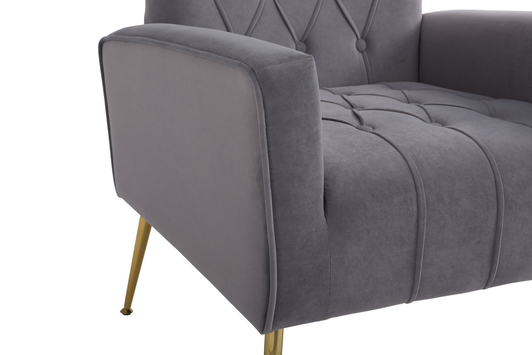 Modern Accent Chair With Ottoman, Comfy Armchair For Living Room