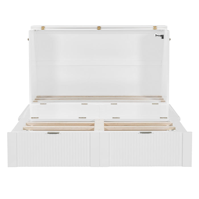 Murphy Bed With Drawer And A Set Of Sockets & USB Ports, Pulley Structure Design