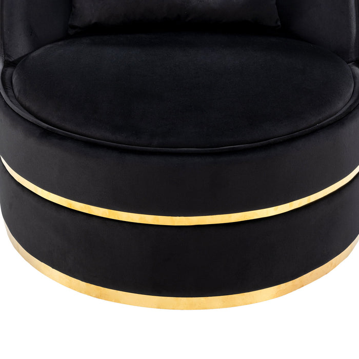 360 Degree Swivel Over Sized Upholstered Barrel Chair