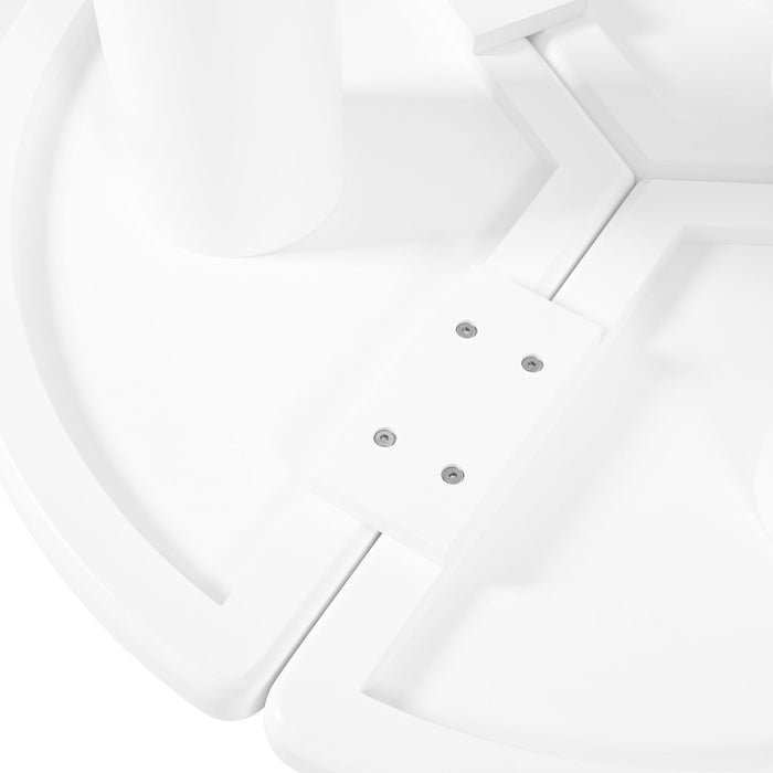 Round Petal Shaped Coffee Table With 3 Thick Legs