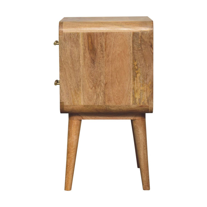 T Bar Ridged Nightstand - Oak