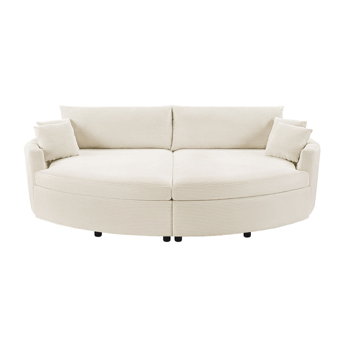 Oversized Double Chaise Lounge Sofa With USB Ports