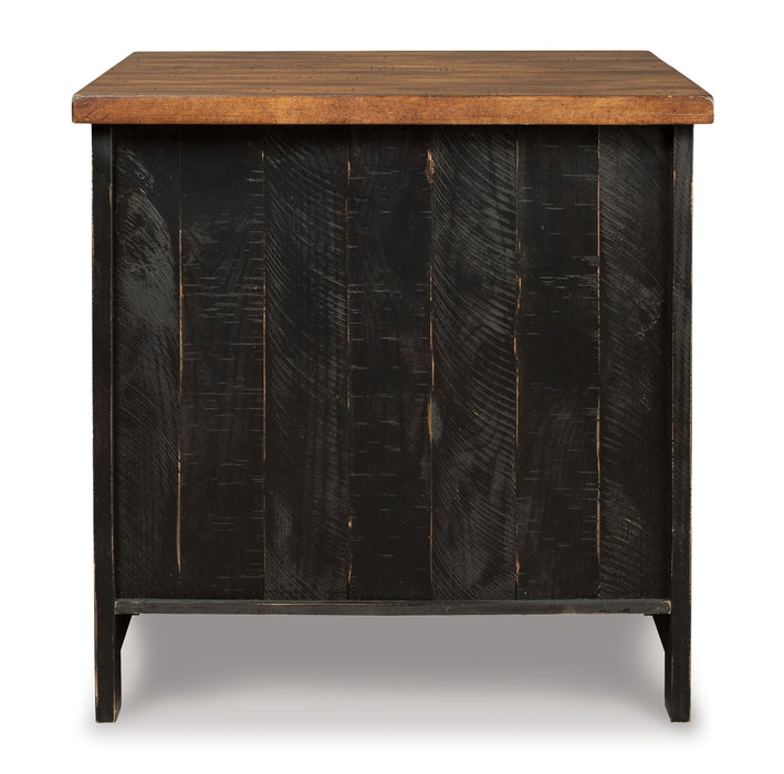 Valebeck - Rectangular End Table - Black / Brown