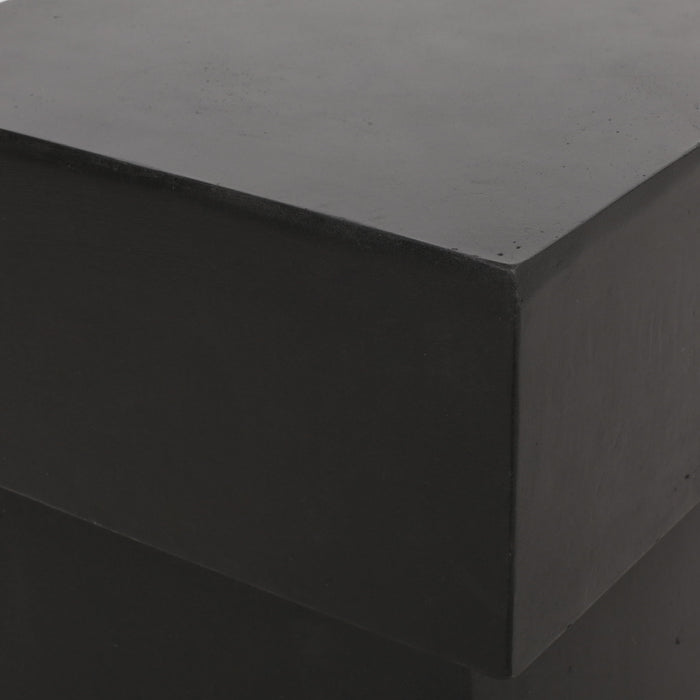 Outdoor Side Table, Patio End Table - Black