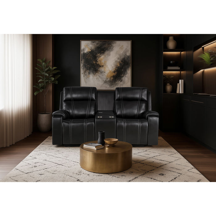Gary - Power Reclining Loveseat With Cooler In Center Console - Black