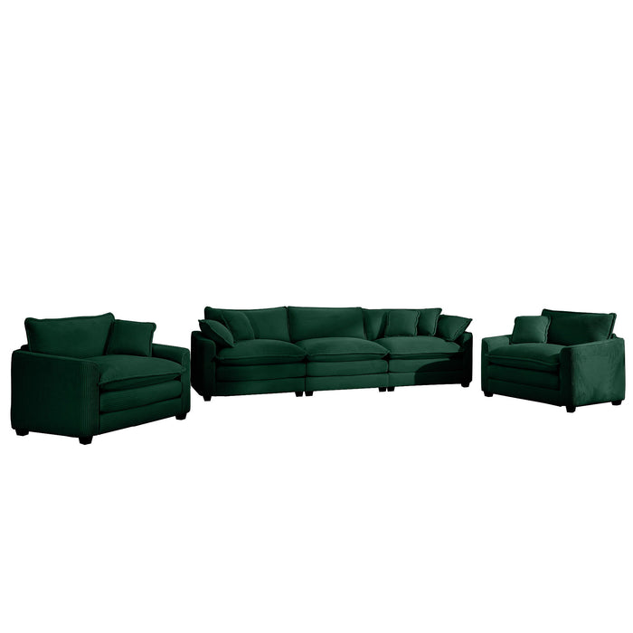 Elegant Corduroy Oversized Sectional Sofa Set With Deep Seats And Flexible Layout