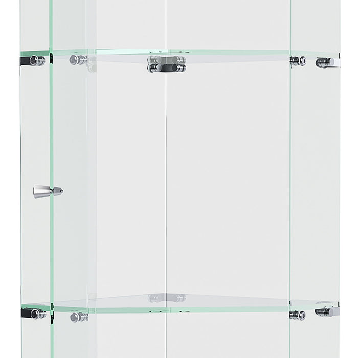 5 Tier Diamond Glass Display Case With 5 Dynamic LED Modes - Black