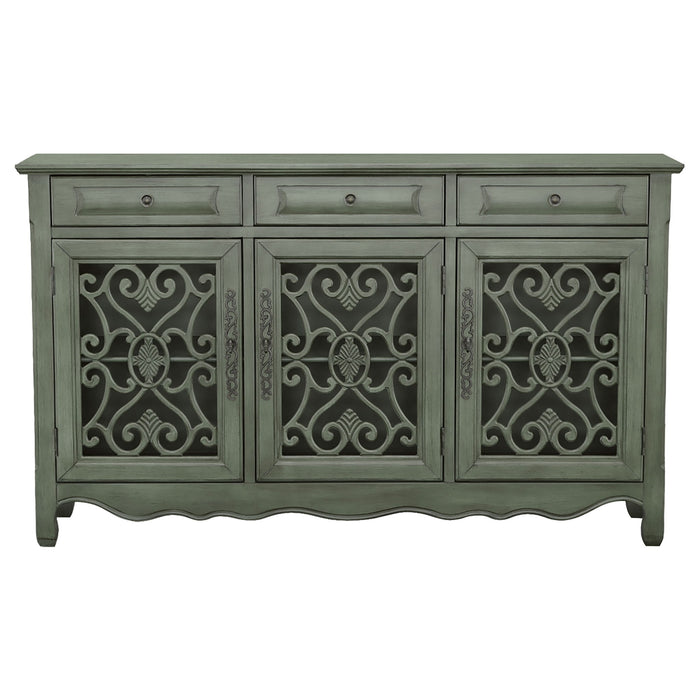 Naomi - 3 Drawer Scrollwork Accent Cabinet - Green